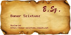 Baner Szixtusz névjegykártya